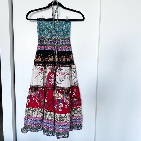 BRAND NEW 100 % Cotton Floral Halter Maxi Dress - Picture 2 of 3